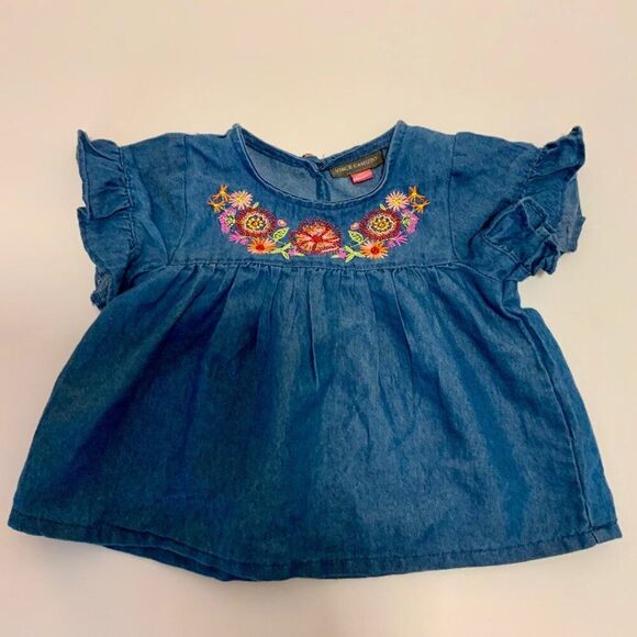 Vince Camuto Baby Chambray Denim Embroidered Top Size 18 months - Picture 1 of 8